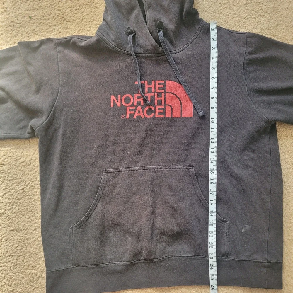 The‎ North Face Mens Pullover Red Sweatshirts Fleece 3/4 Black Hoodie Size L